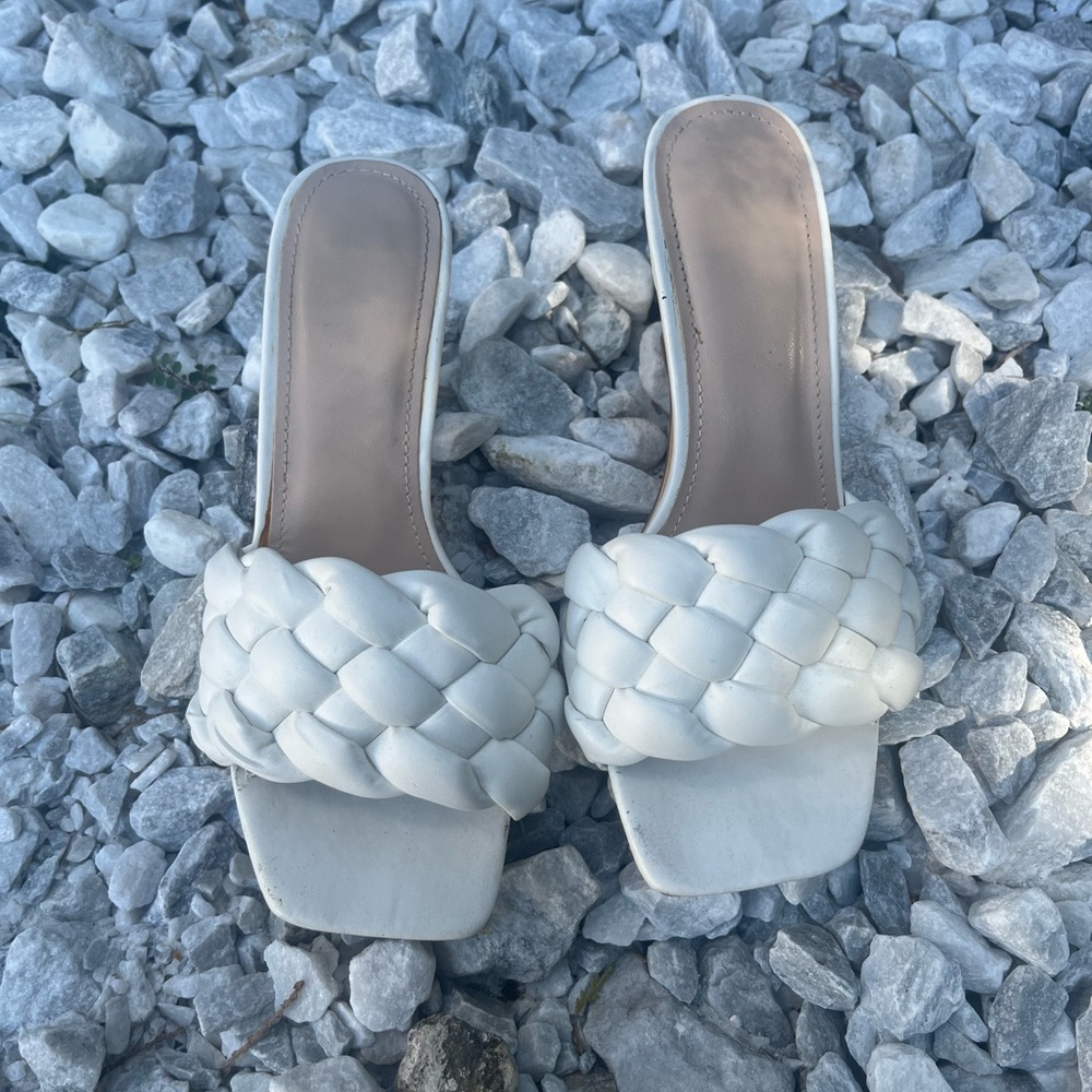 Amazon White Braided Women's Mules